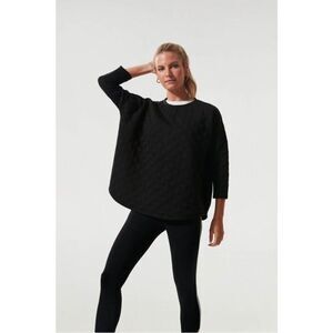 ✨Tnuck Sport Black Quilted Crewneck Sz XL/XXL Pullover✨